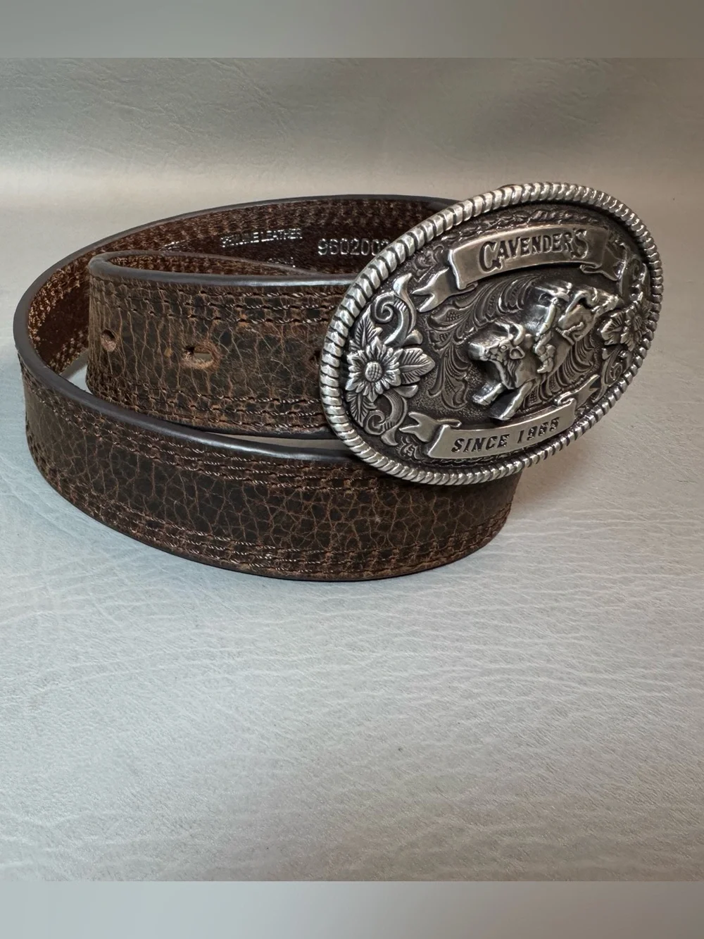 Cavender’s Child Buckle Rodeo Brown Leather Belt Sz 26-30 Western Cowboy/Cowgirl